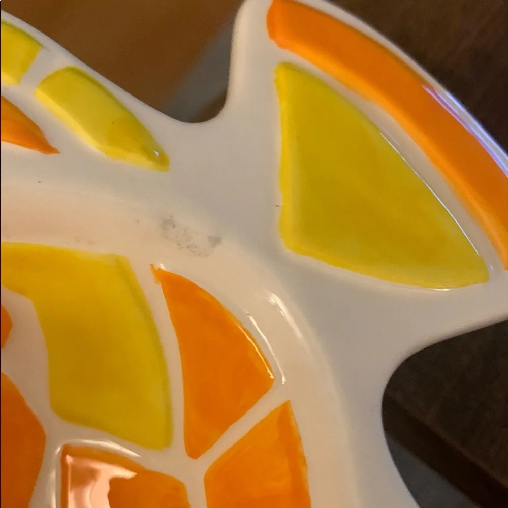 Boston Warehouse Mosaic Fish Dish - Orange and Yellow